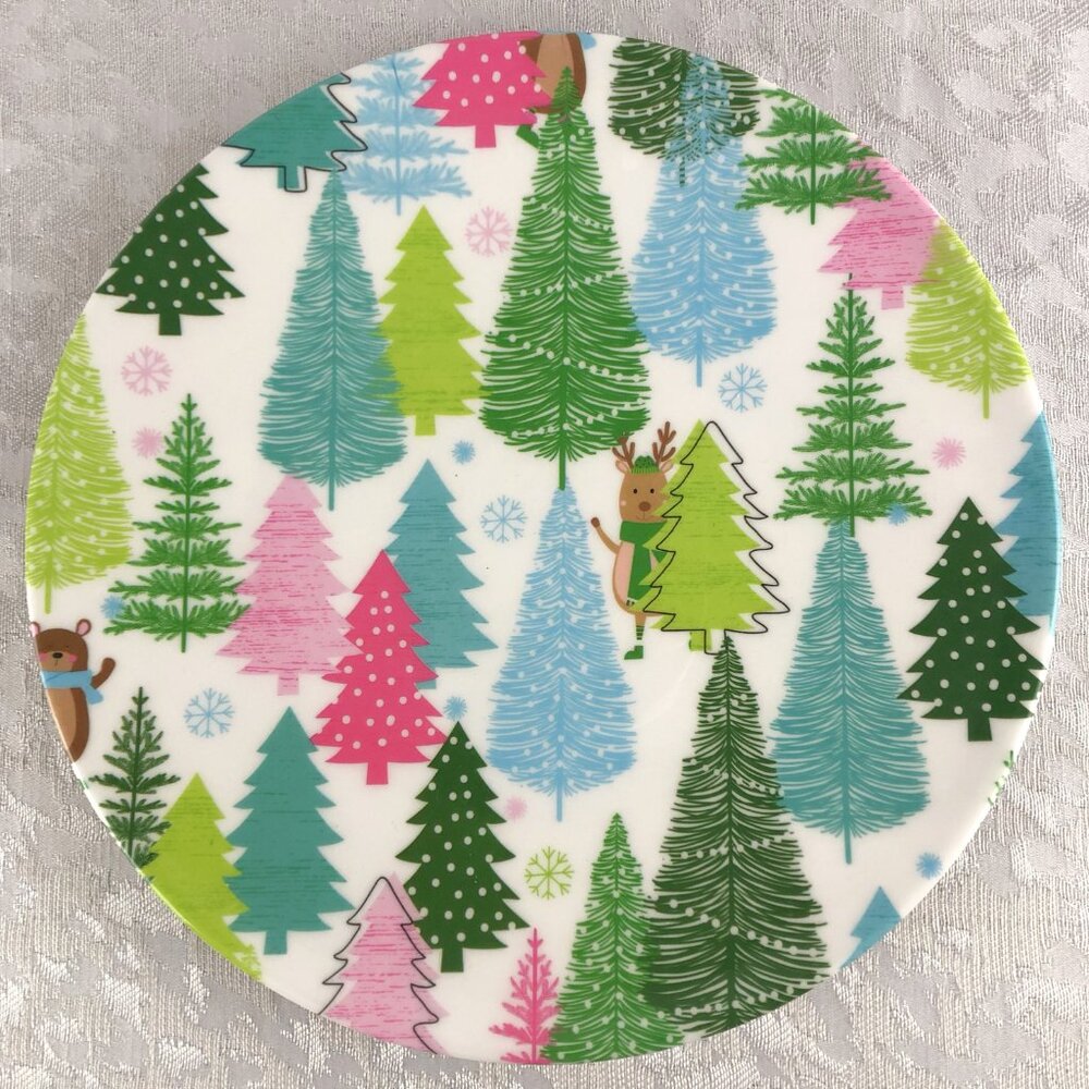 Sleigh Bell Bistro 5 Melamine Christmas Dinner Plates & 5 Pop! Ornaments NWT - Picture 2 of 7